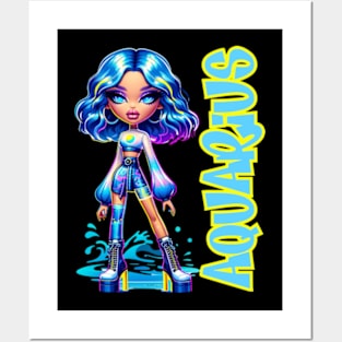 Aquarius Dollz Zodiac Birthday Baddie Aesthetic Posters and Art